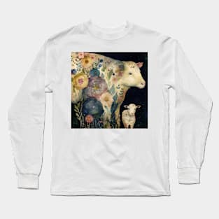 Cow, Watercolor Farm Animals Long Sleeve T-Shirt